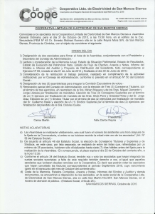 Orden del Dia, ASAMBLEA 2015